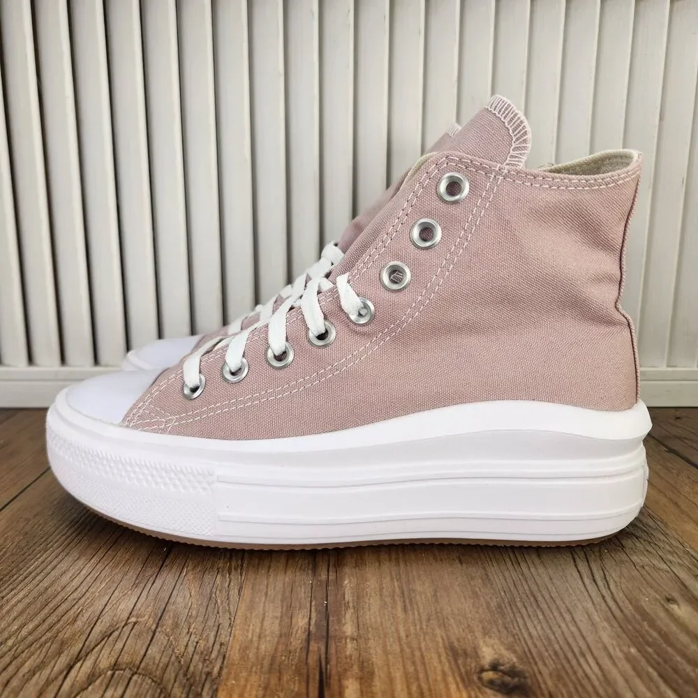 Converse CTAS Move Hi Womens 7 Stone Mauve Purple Canvas Platform Sneakers Shoes - Picture 4 of 11